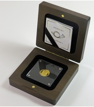 5 dolarów Niue Pierwszy polski znaczek 1860 , 2022, złoto 999 Au, 3,11g, etui, certyfikat