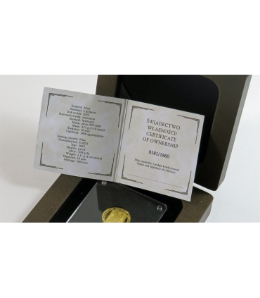 5 dolarów Niue Pierwszy polski znaczek 1860 , 2022, złoto 999 Au, 3,11g, etui, certyfikat