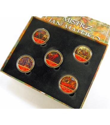 Zestaw platerowanych medali „Mistrz Jan Matejko – Historia zapisana w obrazach”, 2023, etui, certyfikat