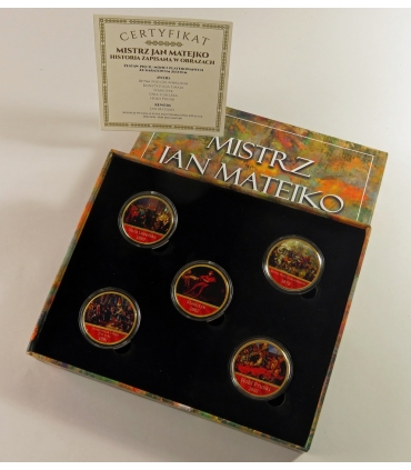 Zestaw platerowanych medali „Mistrz Jan Matejko – Historia zapisana w obrazach”, 2023, etui, certyfikat