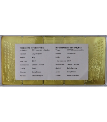 Zestaw 5 sztabek Ostatnia Wieczerza, Leonardo da Vinci, certyfikat, etui