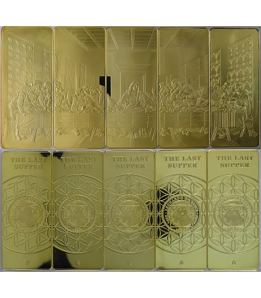 Zestaw 5 sztabek Ostatnia Wieczerza, Leonardo da Vinci, certyfikat, etui