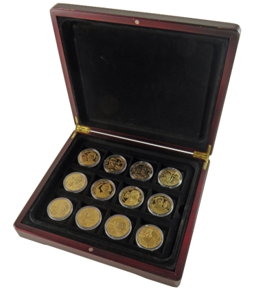 Medale Wielcy Polacy, 12 sztuk w drewnianej kasecie