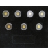 Zestaw 7 monet 1$ 0,5g, 7 Nowych Cudów Świata, złoto Au585, kaseta, certyfikaty, lupa