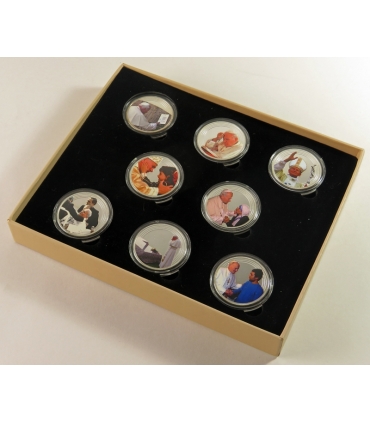 Zestaw 8 medali VIII Błogosławieństw Świętego Jana Pawła II, certyfikat, etui