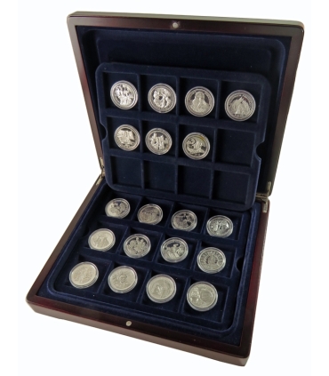 16 medali Jan Paweł II - Człowiek, który zmienił świat, srebro + kaseta na 24 medale