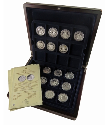 16 medali Jan Paweł II - Człowiek, który zmienił świat, srebro + kaseta na 24 medale