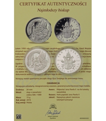 16 medali Jan Paweł II - Człowiek, który zmienił świat, srebro + kaseta na 24 medale