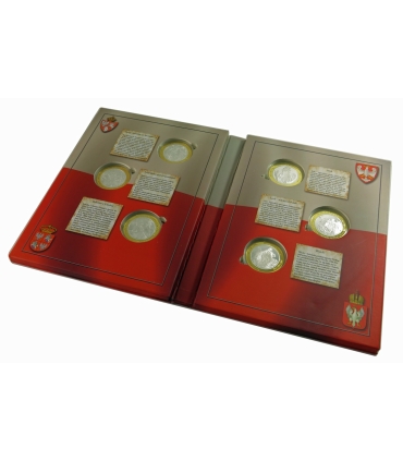 Zestaw 6 medali Historia Polski – platerowane, etui