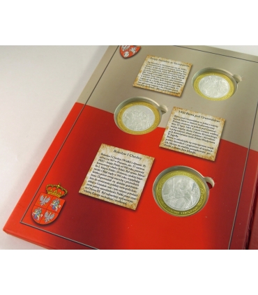 Zestaw 6 medali Historia Polski – platerowane, etui