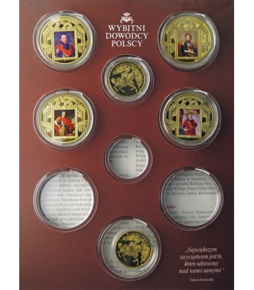 Zestaw 6 medali Wybitni dowódcy + etui