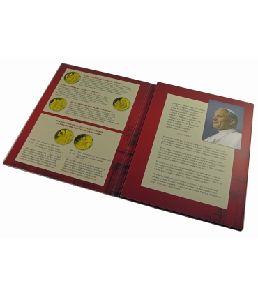 Zestaw medali „Papież, który zmienił historię – Pielgrzymki Jana Pawła II do Polski”, 7 szt., pozłacane, etui, certyfikat