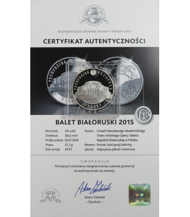 20 rubli, Białoruś - Amerigo Vespucci, 2010 certyfikat