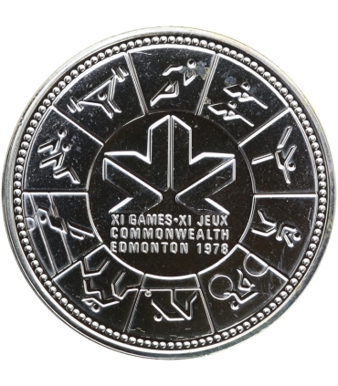 Kanada, 1 dolar 1978, XI Igrzyska Commonwealth w Edmonton, srebro, certyfikat