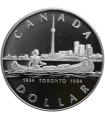 Kanada, 1 dolar 1984, 150 lat Toronto, certyfikat, srebro