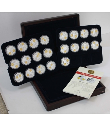 Zestaw 21 medali 1000 lat pieniądza Polskiego, + pudełko + certyfikaty