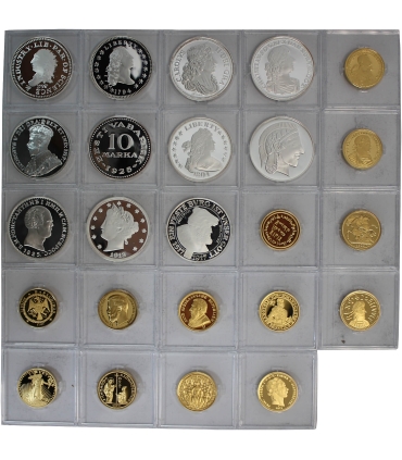 Legendarne monety świata - repliki - 22 szt. Ag999