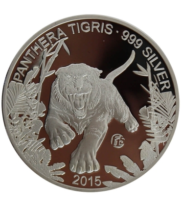 Laos 1000 kipów, 2015 Tygrys, srebro Ag999 20g