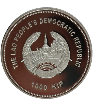 Laos 1000 kipów, 2015 Tygrys, srebro Ag999 20g