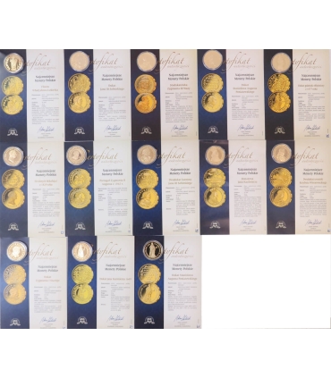 Najcenniejsze Monety Polskie – komplet 24 replik w eleganckim pudełku + certyfikaty