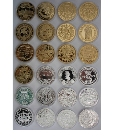 Najcenniejsze Monety Polskie – komplet 24 replik w eleganckim pudełku + certyfikaty