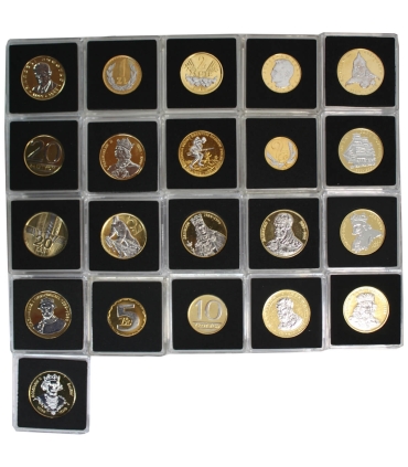 Złote Lata PRL – komplet 21 oryginalnych monet PRL platerowanych, certyfikaty, etui