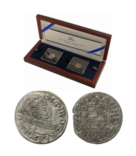 Zygmunta III Waza, trojak 1622 + półtorak 1624 + etui + certyfikat