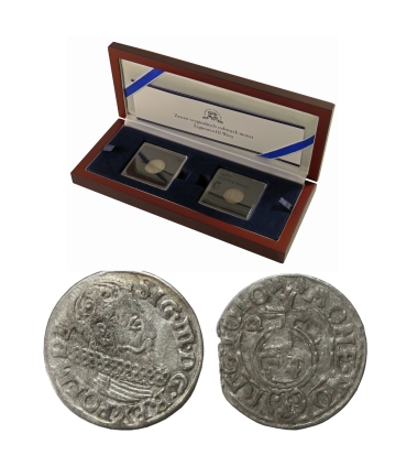 Zygmunta III Waza, trojak 1622 + półtorak 1624 + etui + certyfikat