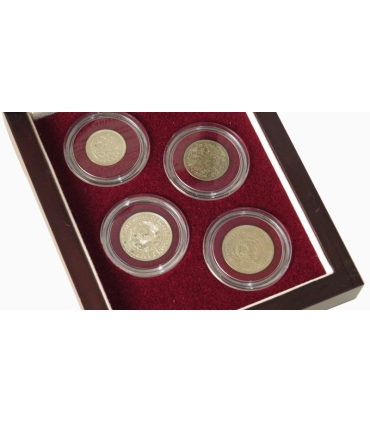 Zestaw - 4 x oryginalne srebro Rosja/ZSRR 1906–1929, etui, certyfikat