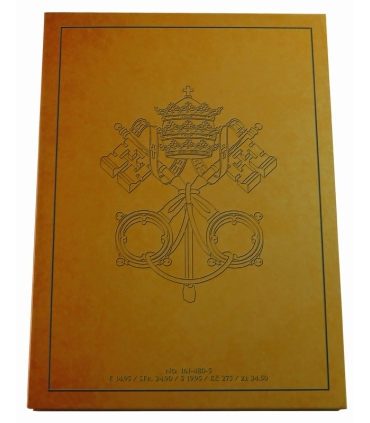 Zestaw „Tiara Papalis” – 3 medale platerowane, papież + tiara, etui kolekcjonerskie