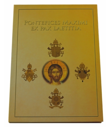 Zestaw 3 medali Pontifices Maximi – Jan Paweł I, Jan Paweł II, Franciszek – etui