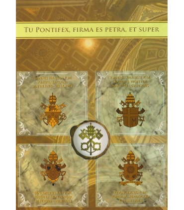 Zestaw 3 medali Pontifices Maximi – Jan Paweł I, Jan Paweł II, Franciszek – etui