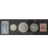 II RP, 3 monety srebrne z lat 1934-1937 + dwa znaczki + reprint nadania władzy dla Piłsudskiego