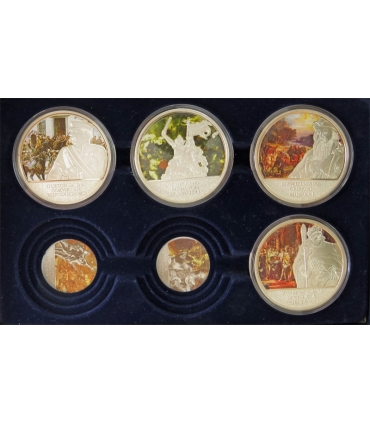 4 sztuki medali „1000-lecie Polski”, certyfikaty, etui