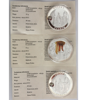 Zestaw 3 medali – Nasza Polska: Kraków, Malbork, Jasna Góra