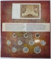 Monety II Rzeczypospolitej – zestaw kolekcjonerski 7 monet + banknot 100 zł 1934,  certyfikat, etui