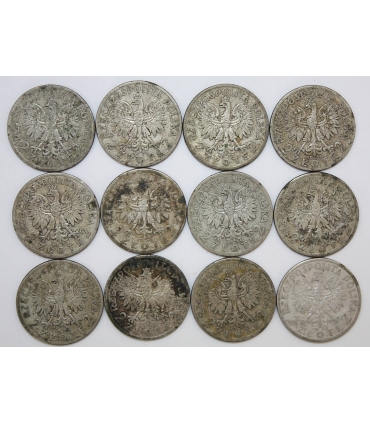 LOT 12 x 2 złote głowa kobiety 1932, 1933, 1934
