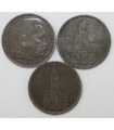 Lot 3x 5 marek, 2x Wieża, Hindenburg, stan 3
