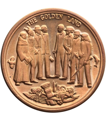 Medal okolicznościowy California Bicentennial 1769-1969 „The Golden Land”, brąz