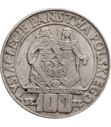 100 zł Mieszko i Dąbrówka 1966, stan 2+