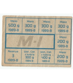 Kartka na mięso, 1989