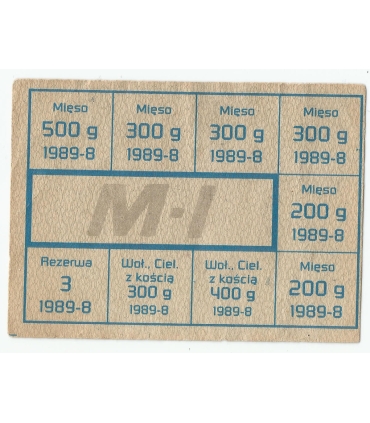 Kartka na mięso, 1989