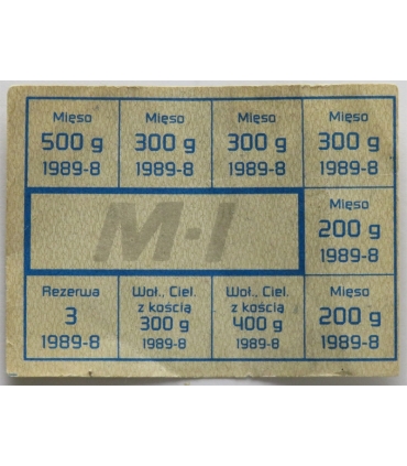 Kartka na mięso, 1989