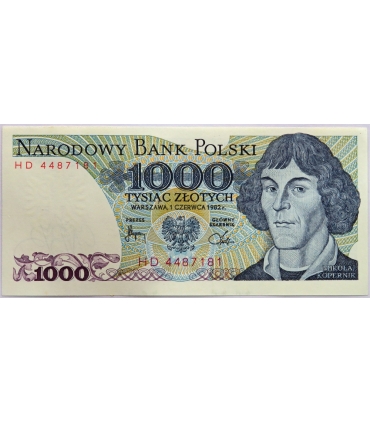 1000 zł, Mikołaj Kopernik, 1982, seria HM, stan 1/1-
