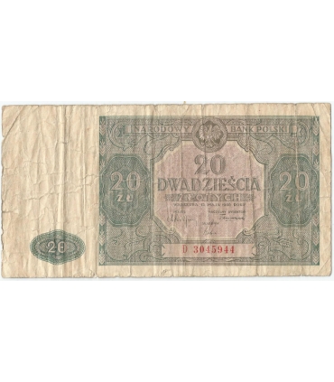 20 złotych 1946, Ser. E, stan 5