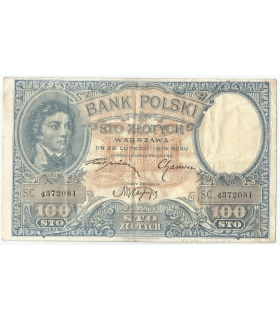 100 zł Kościuszko 1919, seria. S.C., stan 3-/3