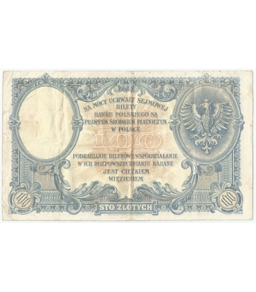 100 zł Kościuszko 1919, seria. S.C., stan 3-/3