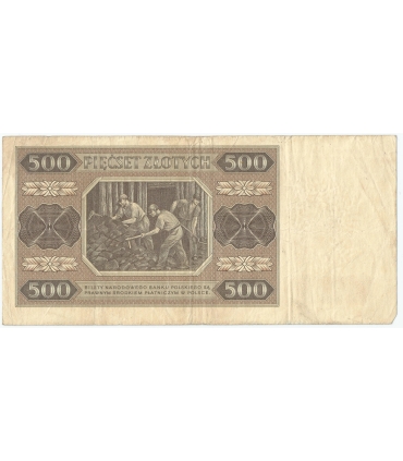 BANKNOT - 500 Złotych 1948 - GÓRNIK, seria BN, stan 3-/4+