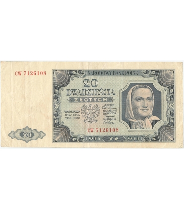 20 zł 1948 stan 3/3+, seria CW