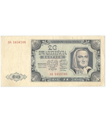 20 zł 1948 stan 3+, seria DA